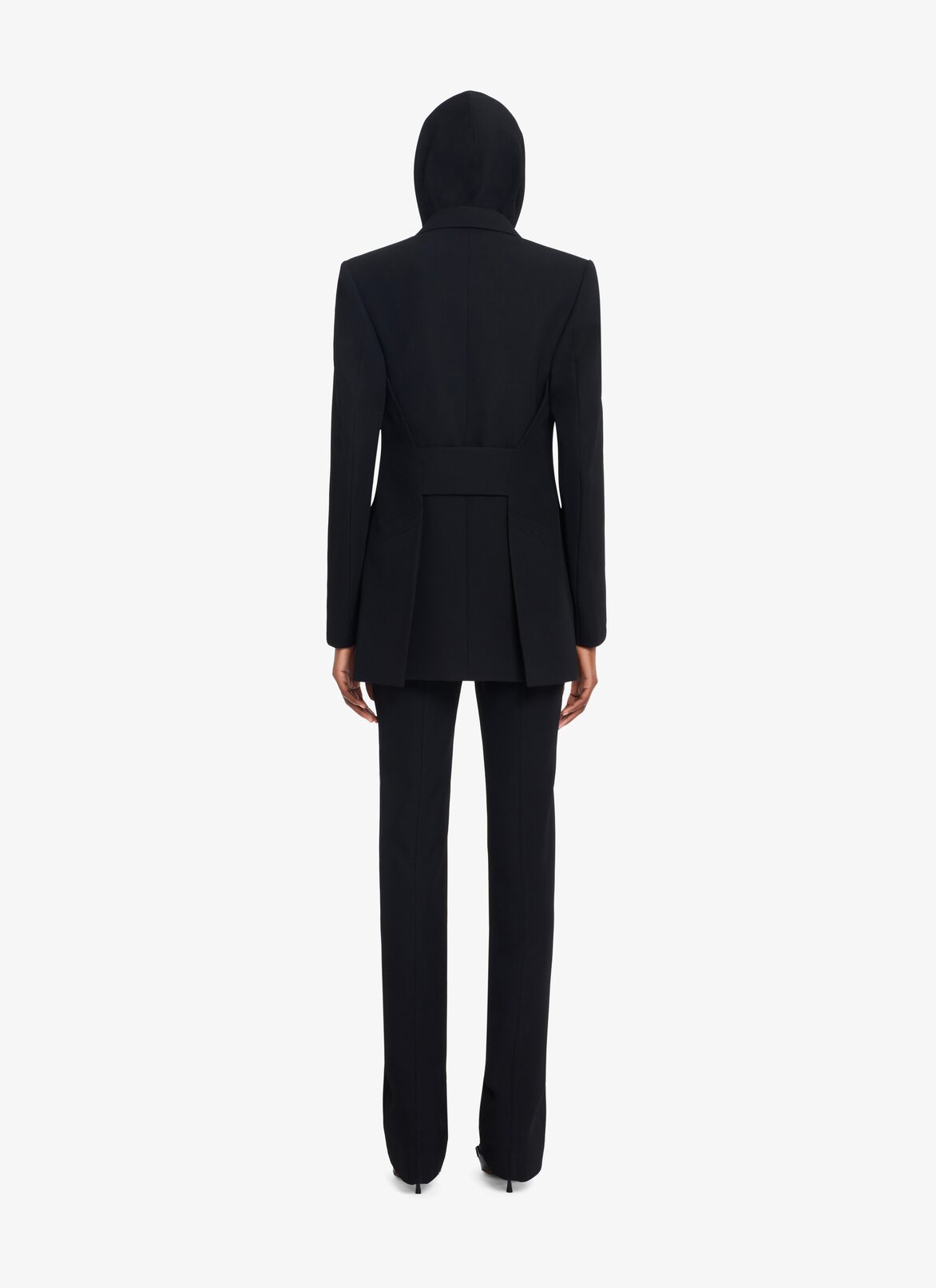 TAILORED SINGLE-BREASTED WOOL GABARDINE JACKET ALAÏA BLACK TAILORED SINGLE-BREASTED WOOL GABARDINE JACKET